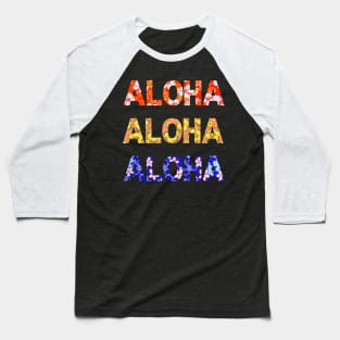 Aloha: Hawaiian hibiscus flower letter patterns Baseball T-Shirt